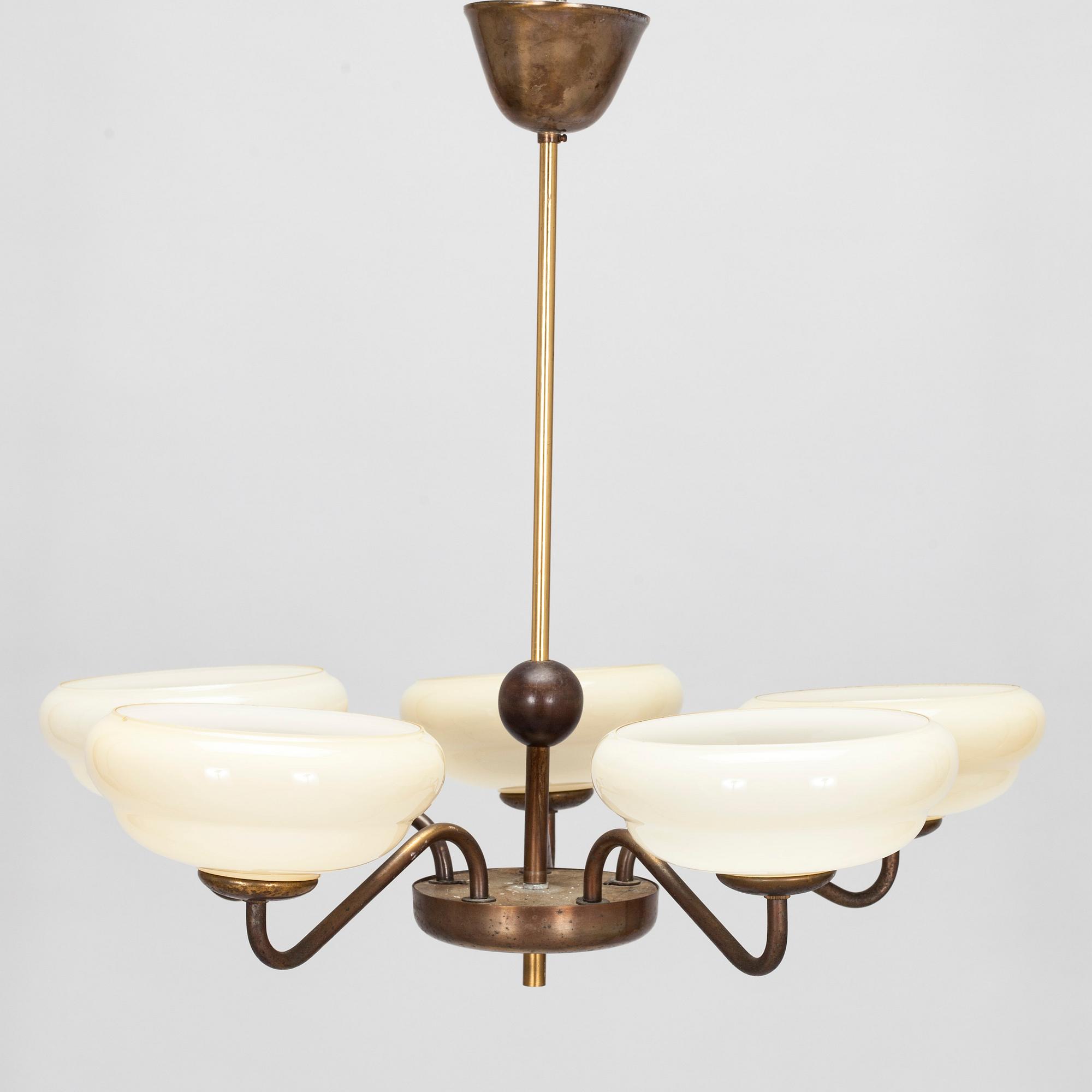 Paavo Tynell, taklampa, modell 1434, Taito, 1930-tal.