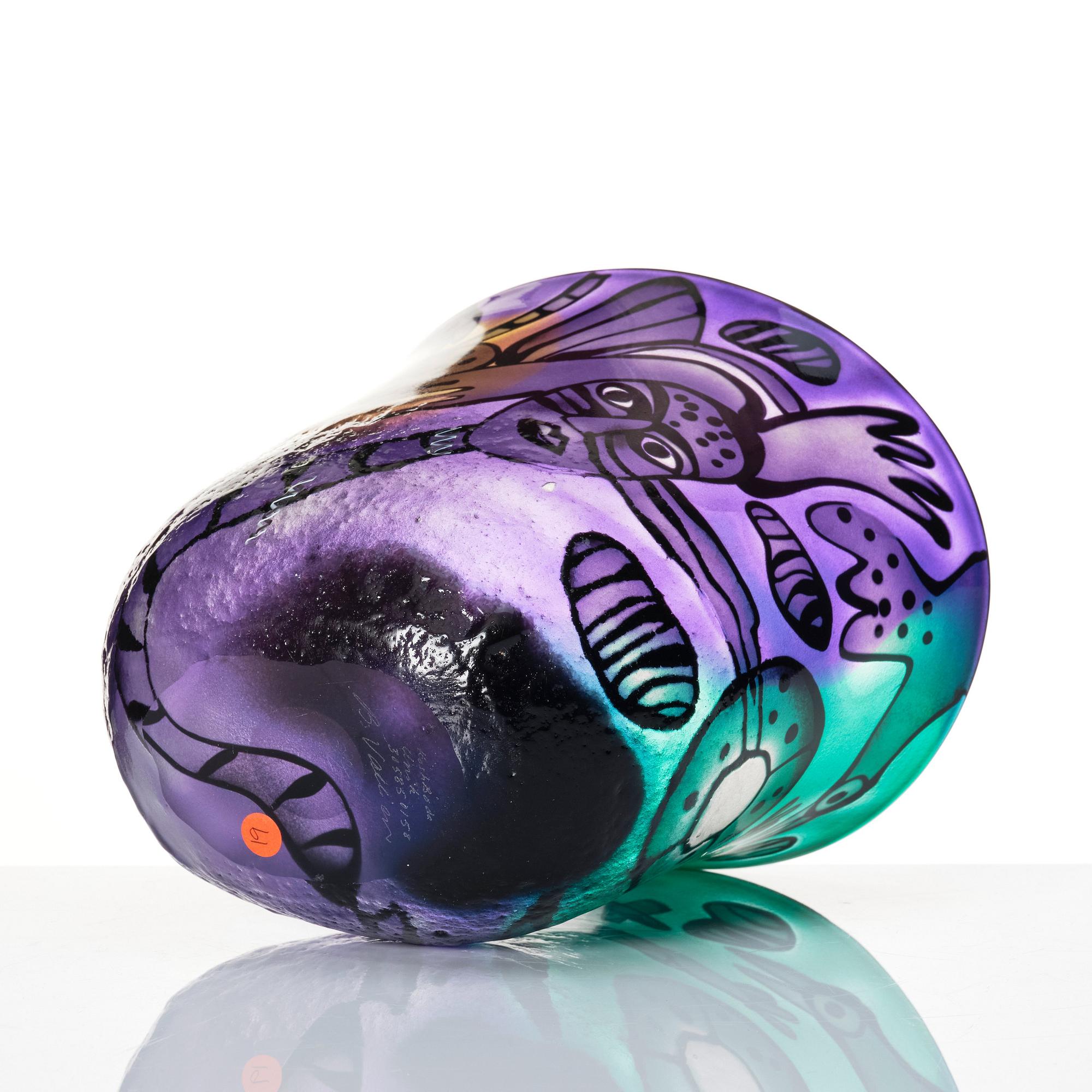 Bertil Vallien, a unique blasted glass bowl, Kosta Boda, Sweden.