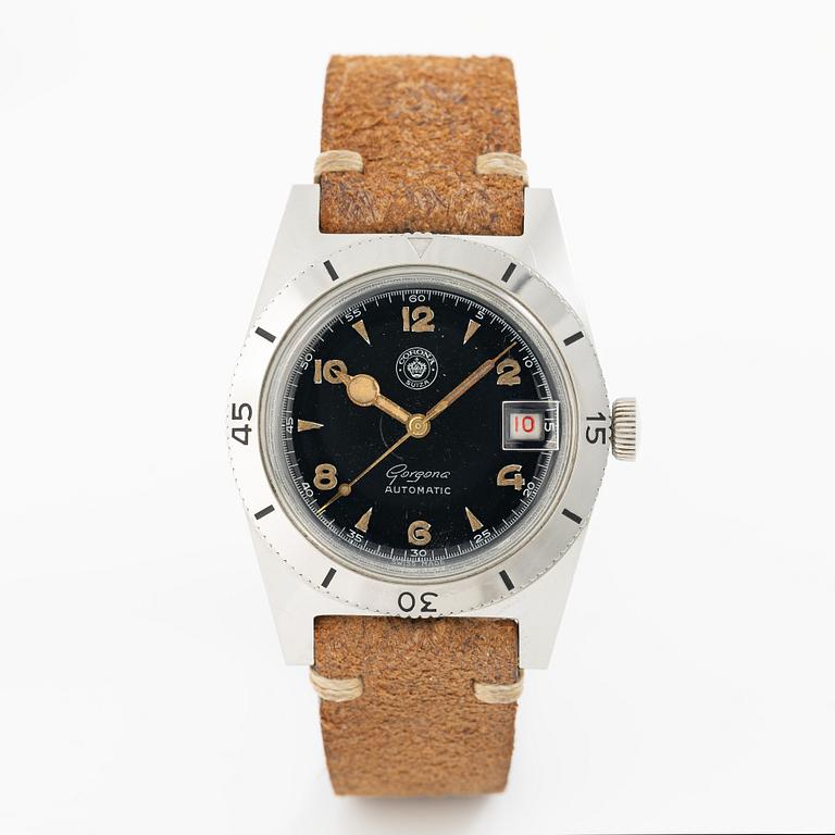 Corona Suiza, Gorgona, "Skin Diver", "Radium Dial", wristwatch, 36 mm.