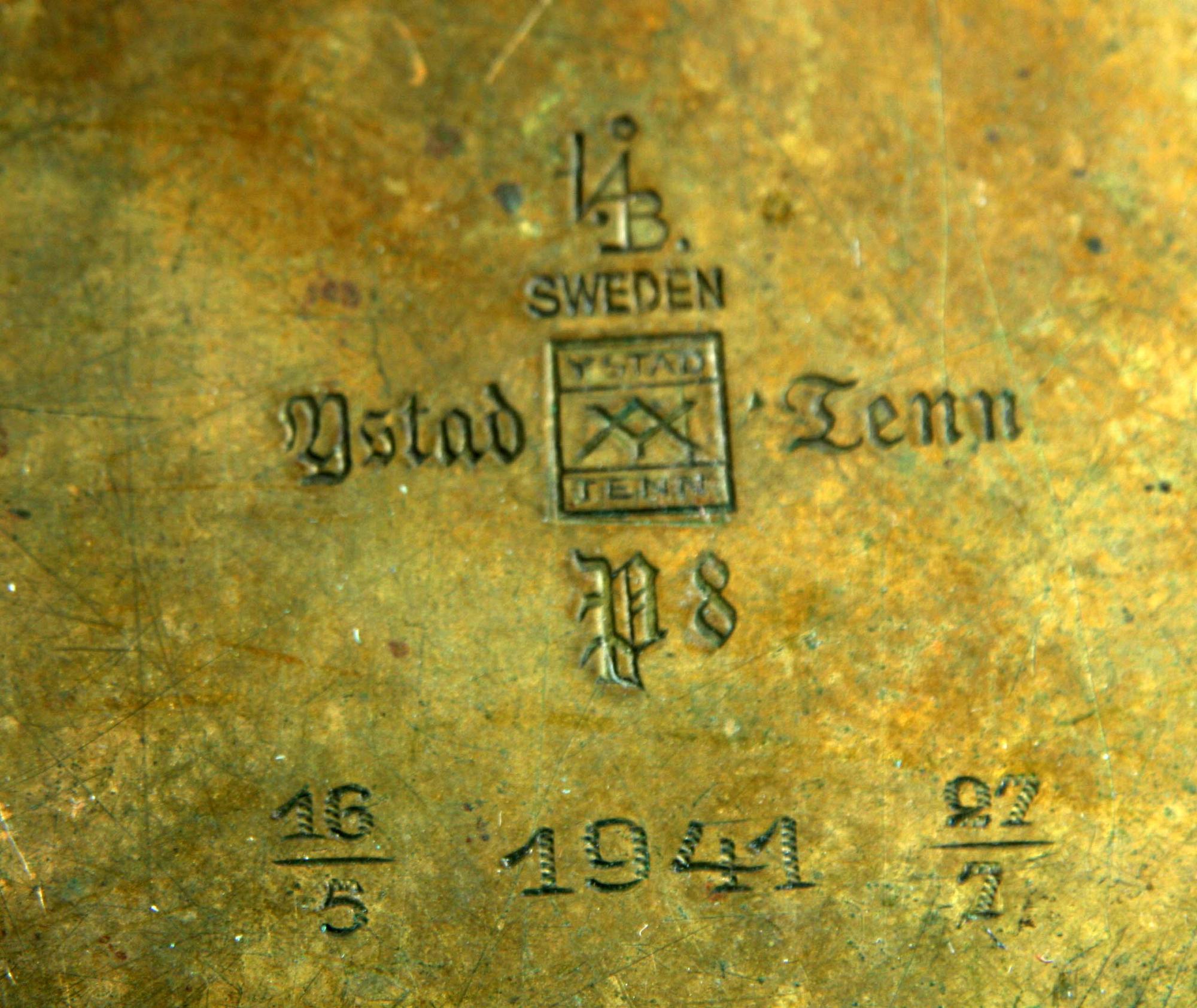 VASER, 2 st. Ystad Tenn. 1930/40-tal.