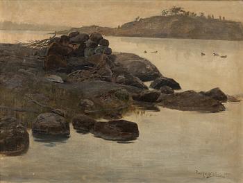Axel Jungstedt, Hunters by the water's edge.
