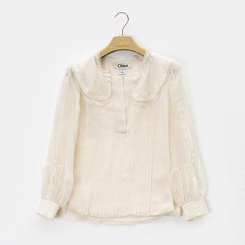 Chloé, a pleated silk shirt, size 38.