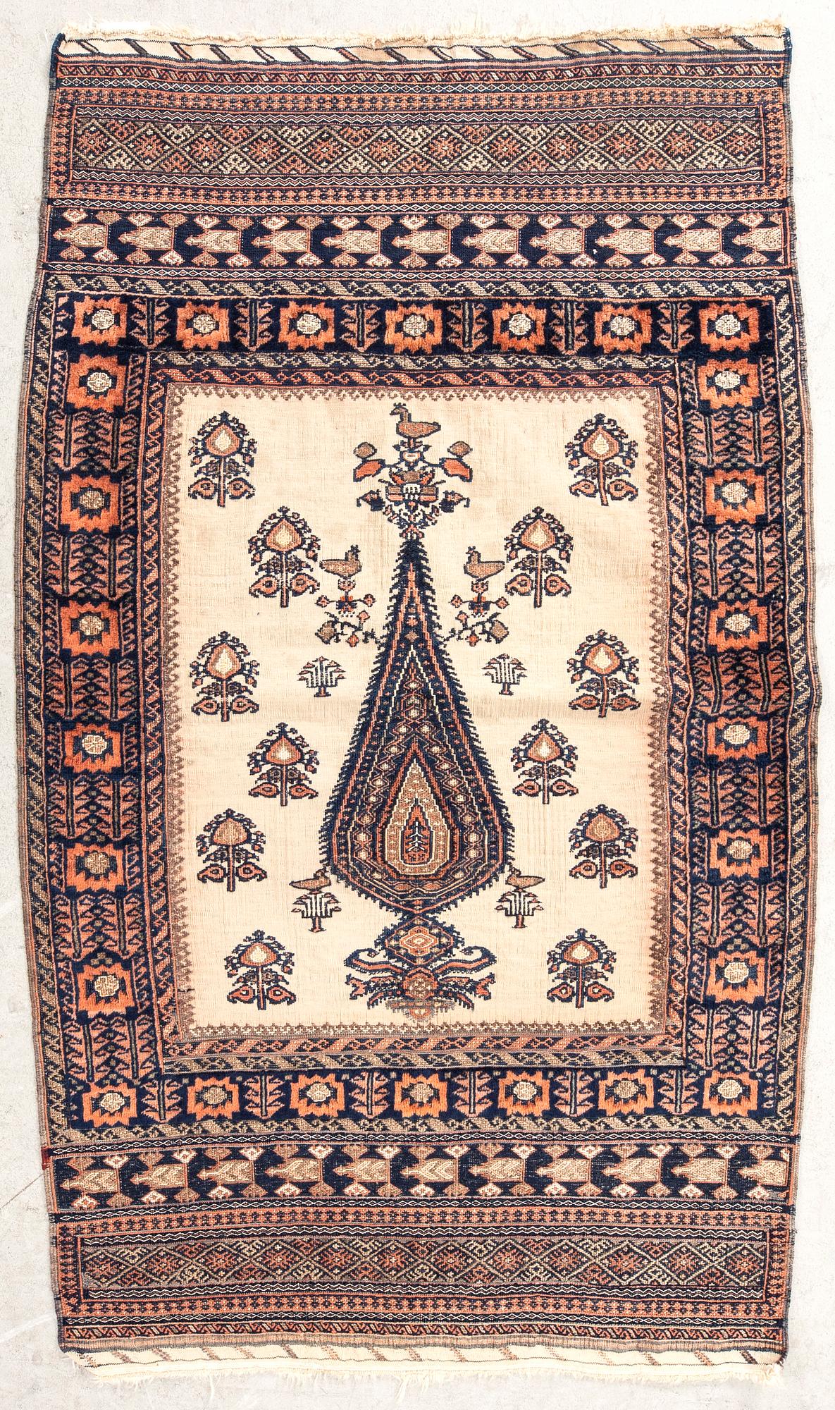 Carpet Baluch old partly flat weave, 127x78 cm.