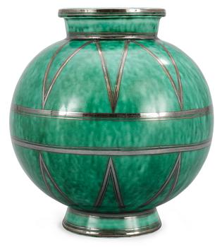 1131. A Wilhelm Kåge stoneware Argenta vase, Gustavsberg.