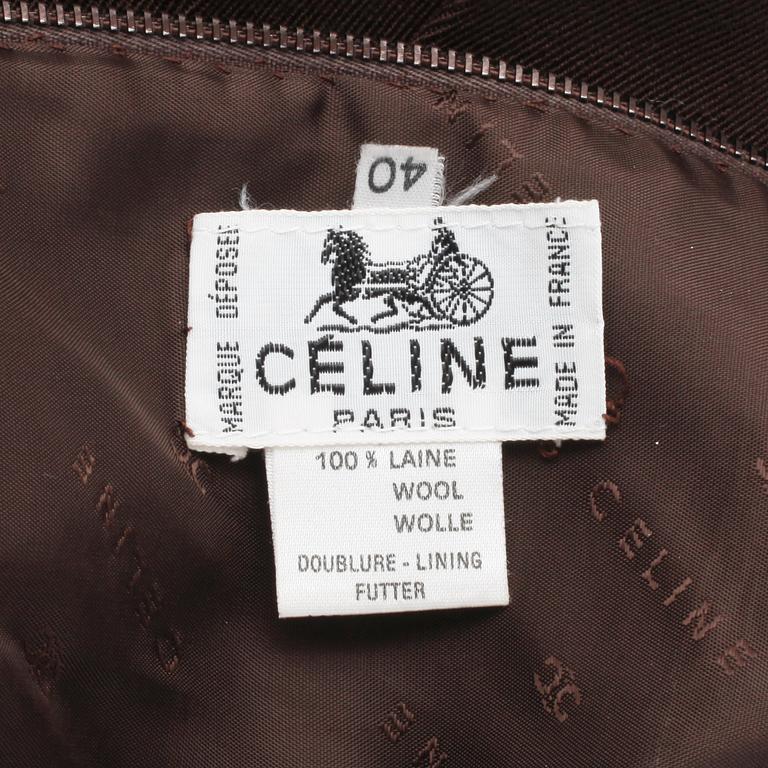 CÉLINE, a brown wool skirt. Size 40.