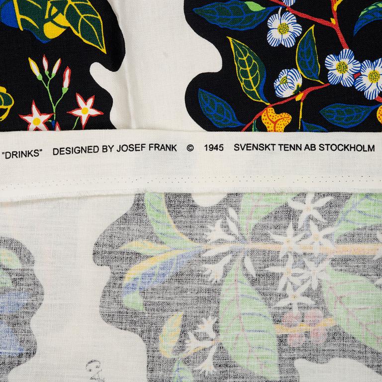 Josef Frank, gardiner, ett par, "Drinks", Firma Svenskt Tenn.