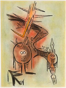 A SET of ten WIFREDO LAM coloured etchings, signed and numbered 79/262.