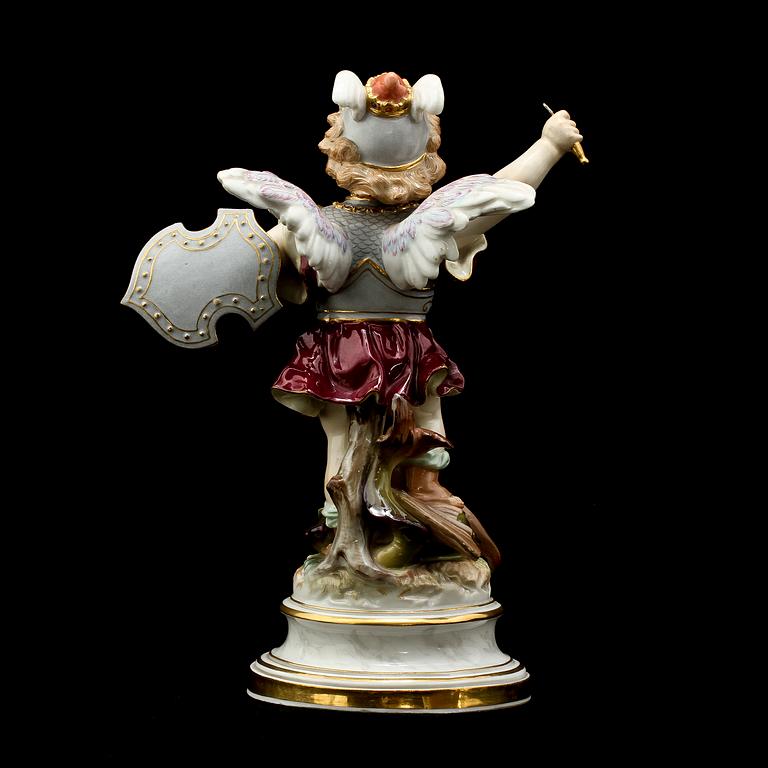 FIGURIN, porslin, Meissen, omkring 1900.