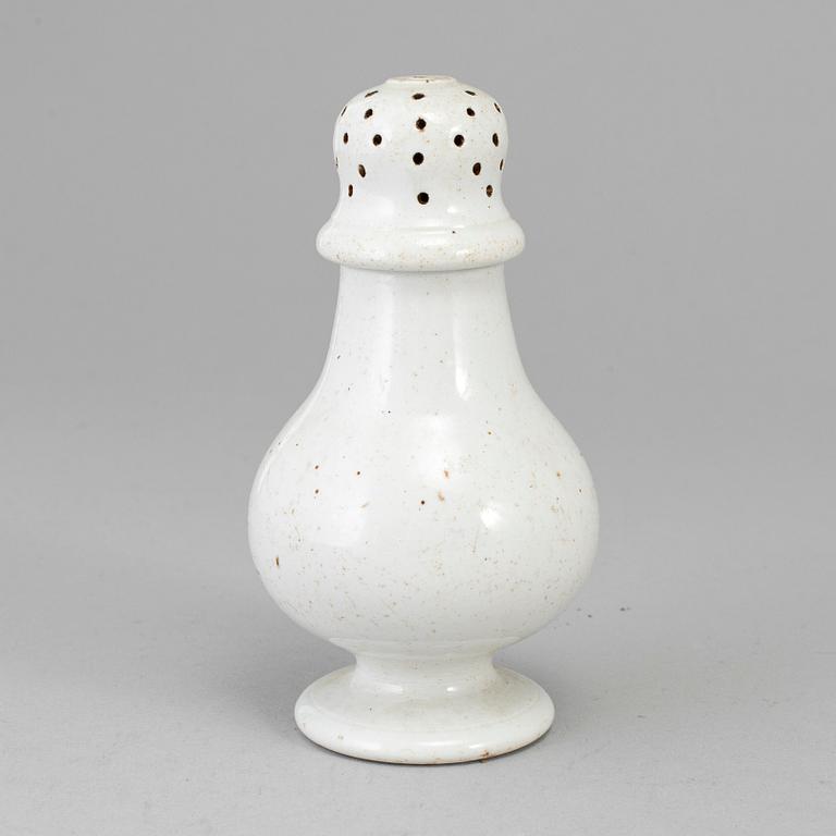 An 18th century fayence shaker.