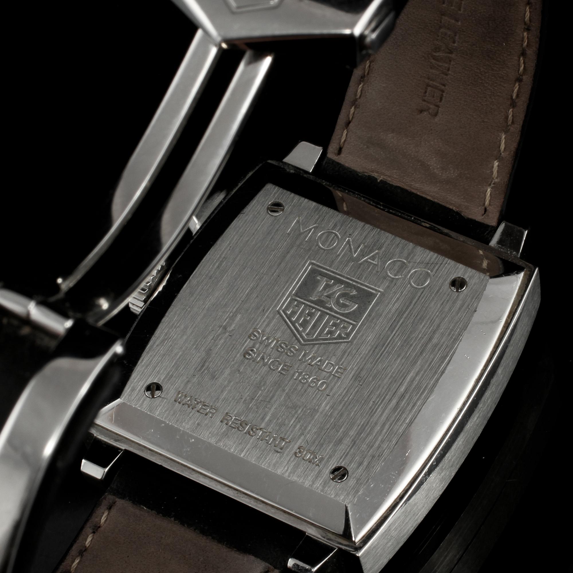 ARMBANDSUR, herr, stål, chronograph, "Monaco", Tag Heuer. 2004.