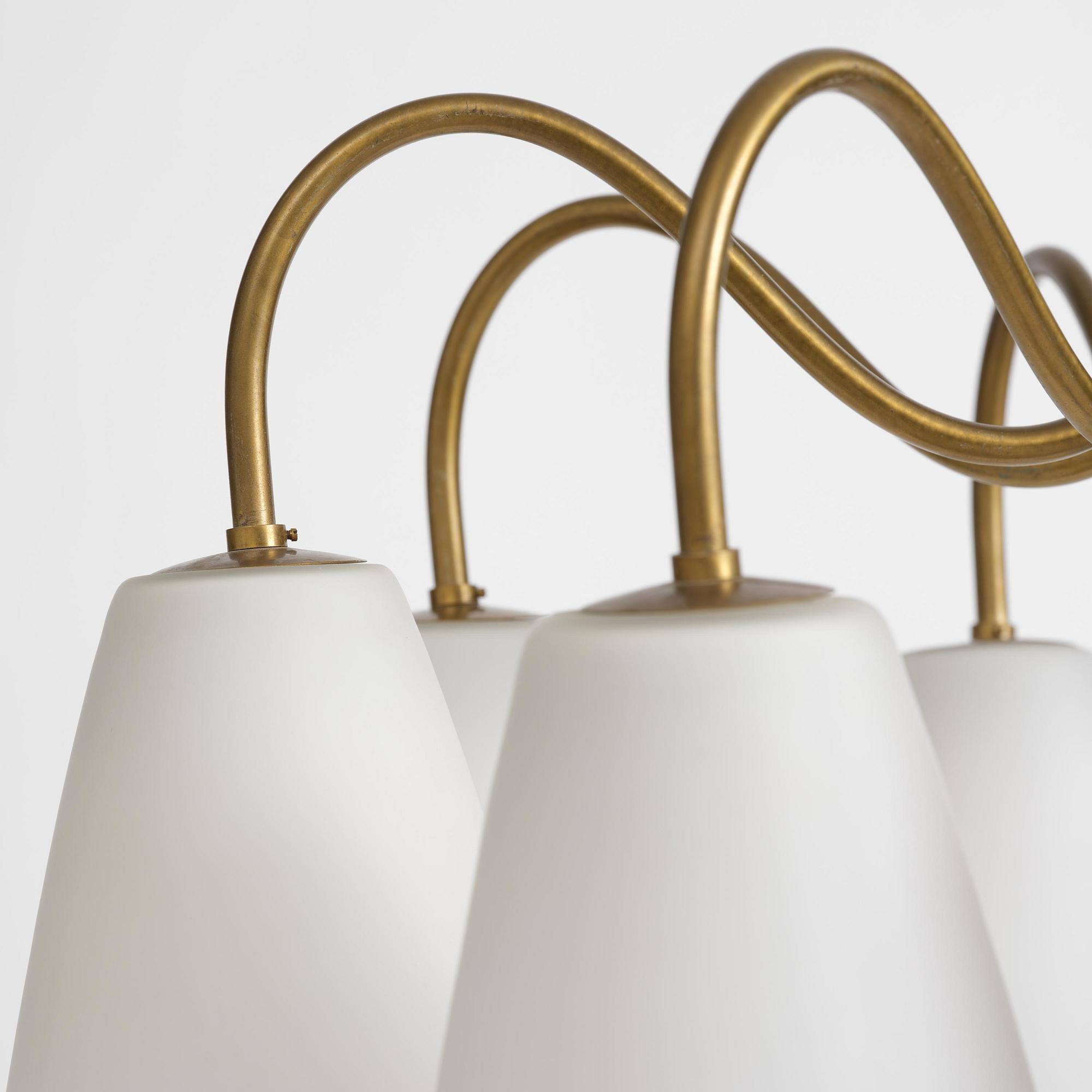 Harald Notini, eller Uno Westerberg, taklampa, Arvid Böhlmarks Lampfabrik, Stockholm, 1950-tal.