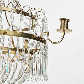 A late Gustavian early 19th Century five-light chandelier.