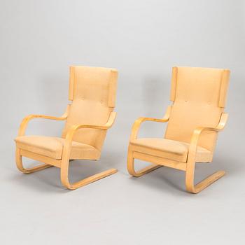 Alvar Aalto, a pair of 1960s '401' armchairs for Artek.
