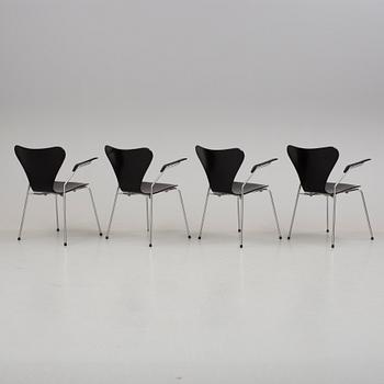 KARMSTOLAR, 4 st, "Sjuan", Arne Jacobsen, Fritz Hansen.