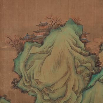 A Chinese landscape painting, signed Wen Zhengming (1470-1559),