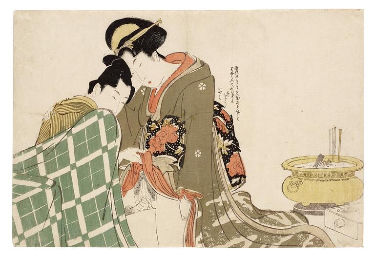 Utamaro, TRÄSNITT tre stycken, Utamaro (1753-1806).
