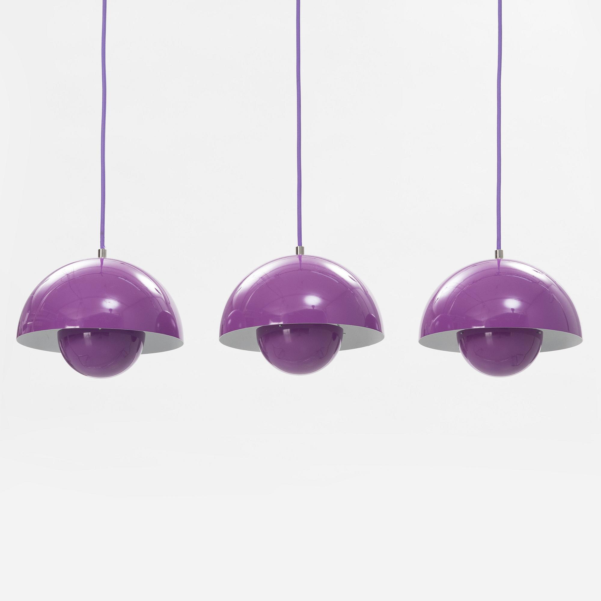 Verner Panton, taklampor, 3 st, "Flower Pot VP1", &Tradition, Danmark.