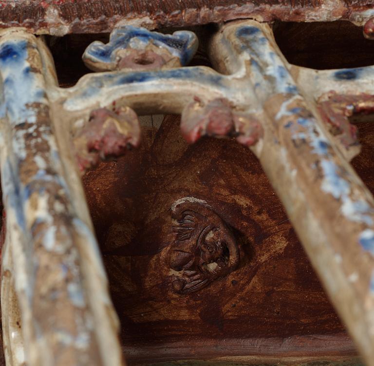 A large glazed shrine, presumably Ming dynasty.