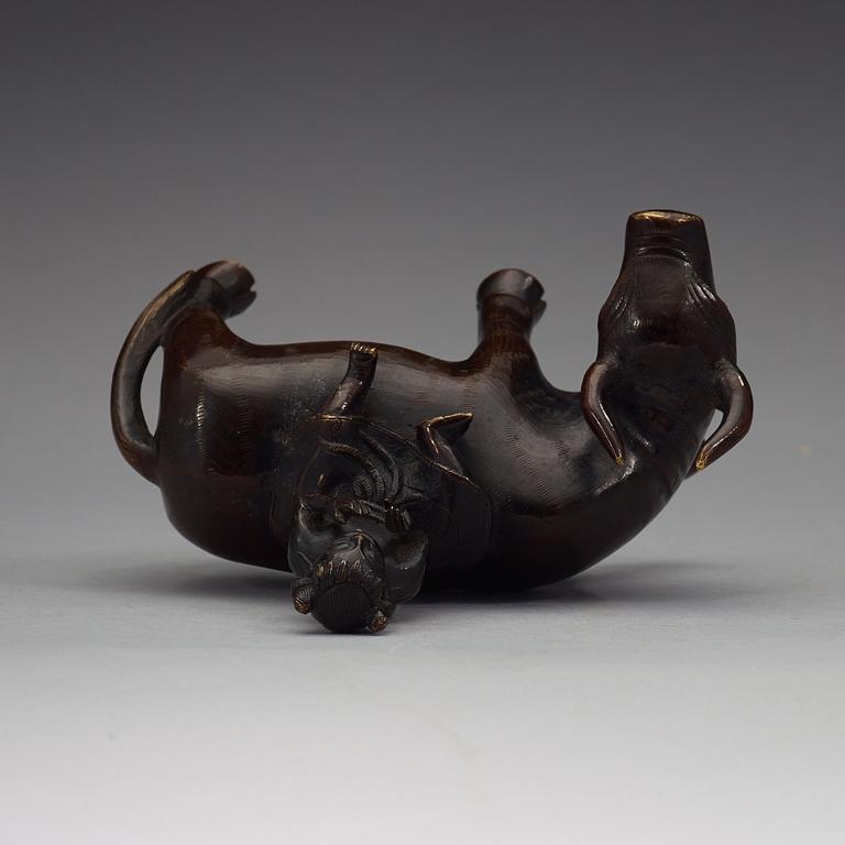 SKULPTUR, brons. Qing dynastin (1644-1912).