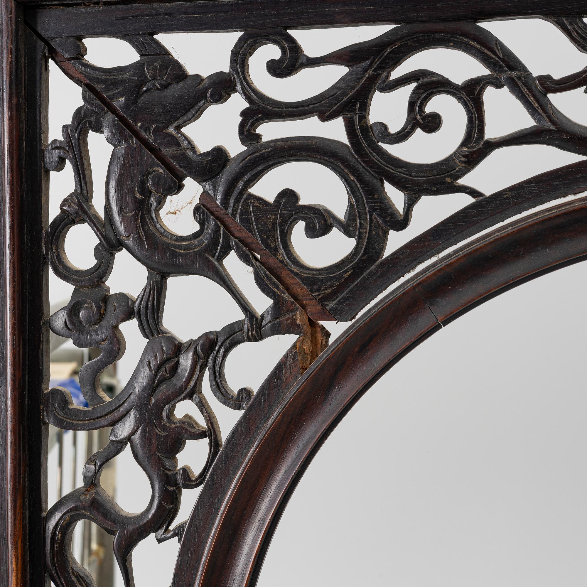 A pair of hardwood panels, China, 20th century.