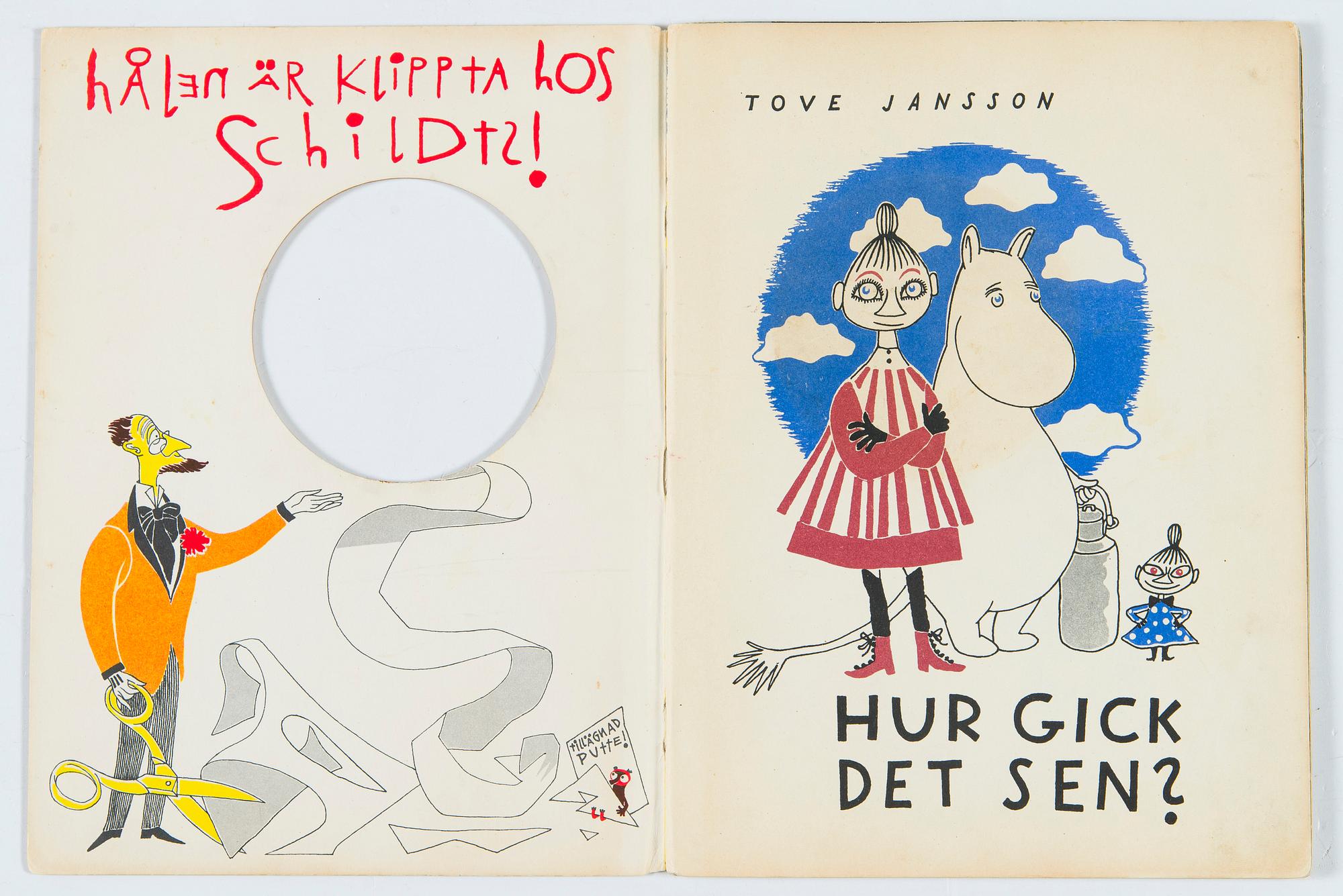 Tove Jansson, Kirja. ensipainos "Hur gick det sen?" kustantamo Schildts paino Frenckellska Tryckeri AB. 1952.