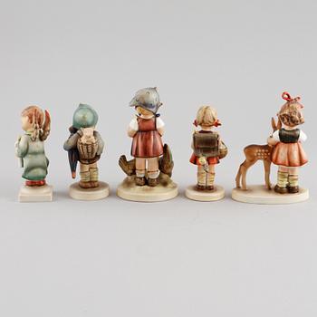 FIGURINER, 5 st, Hummel, Goebel, omkring 1900-talets mitt.