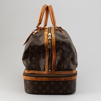 Louis Vuitton, a monogram canvas weekend bag.