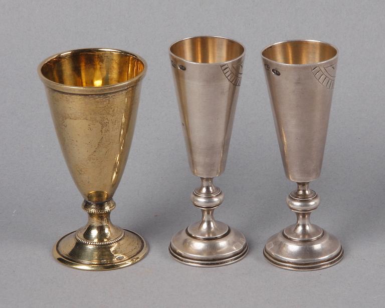 SUPKOPPAR, 3 st, silver, Sovjetryssland, 1900-tal.