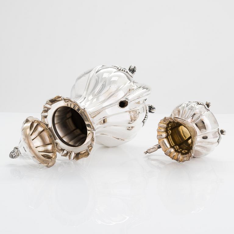 Kaffeservis, 3 delar, silver, Kultakeskus, Tavastehus, Finland 1927.