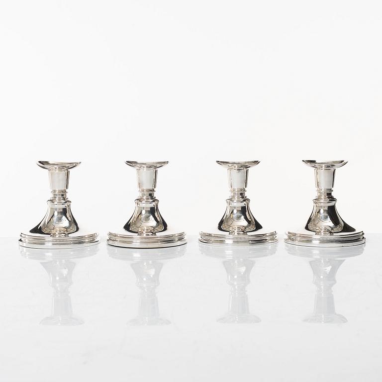Ljusstakar, 4 st, silver, MGAB, Uppsala 1957.