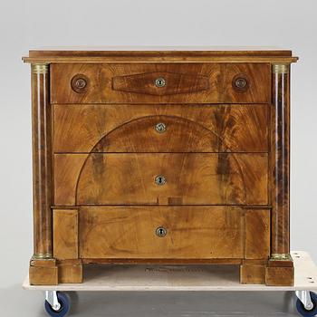 SKRIVBYRÅ, empire, 1800-talets första hälft. Etikettmärkt invändigt J.G Bolin.