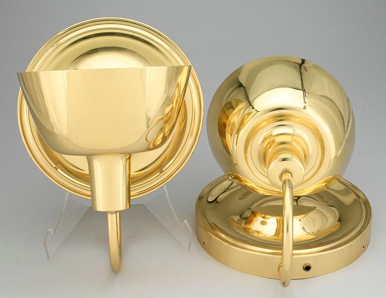 VÄGGLAMPOR, ett par, mässing, Josef Frank, Firma Svenskt Tenn.