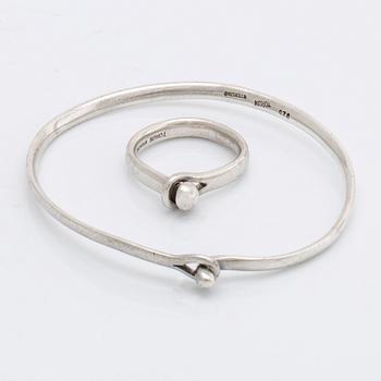 Vivianna Torun Bülow-Hübe armring och ring sterling silver, marked Torun sterling.