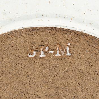 Signe Persson-Melin, a set of 10 pcs dinner service pewter galzed stoneware 1950s.