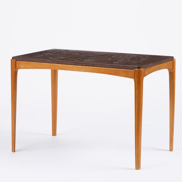 Ulla Fogelklou-Skogh, a Swedish Modern table with a limestone top, 1940s.