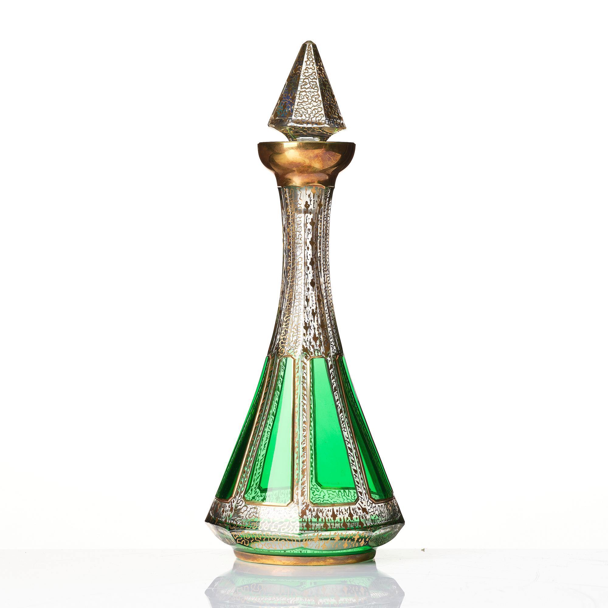 Likörservis, glas, en karaff och sex glas, Murano,  samt kanna,, 1900-tal.