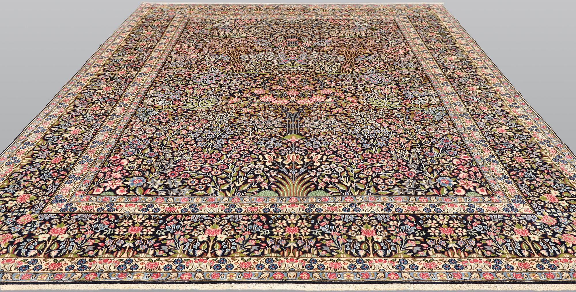 A Kerman Laver carpet, 'Millefleur', approx. 388 x 300 cm.