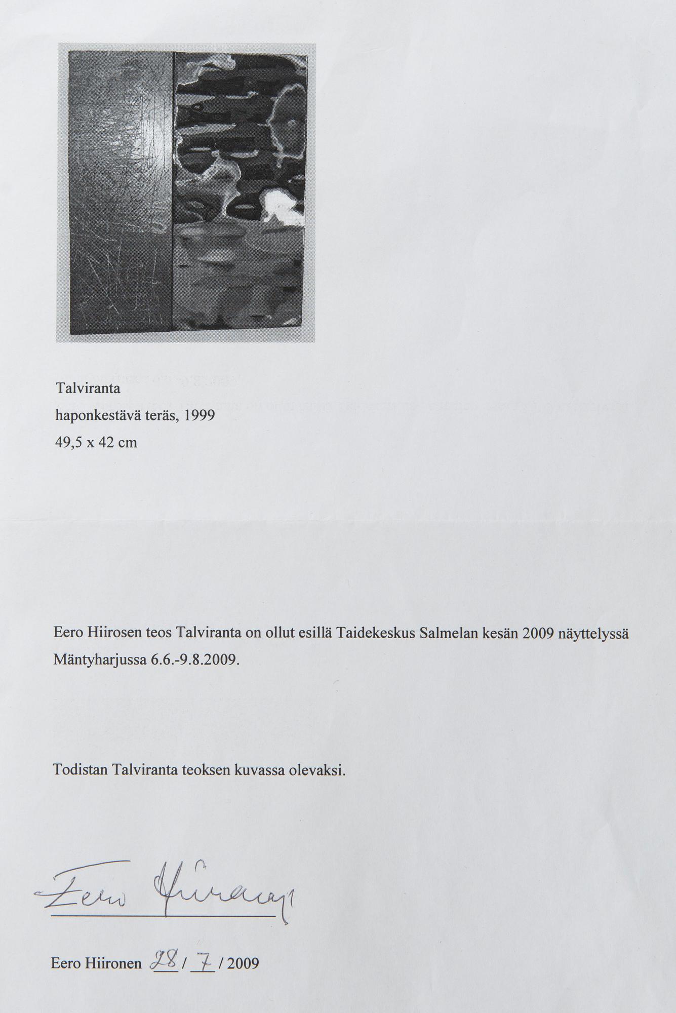 Eero Hiironen, Talviranta.