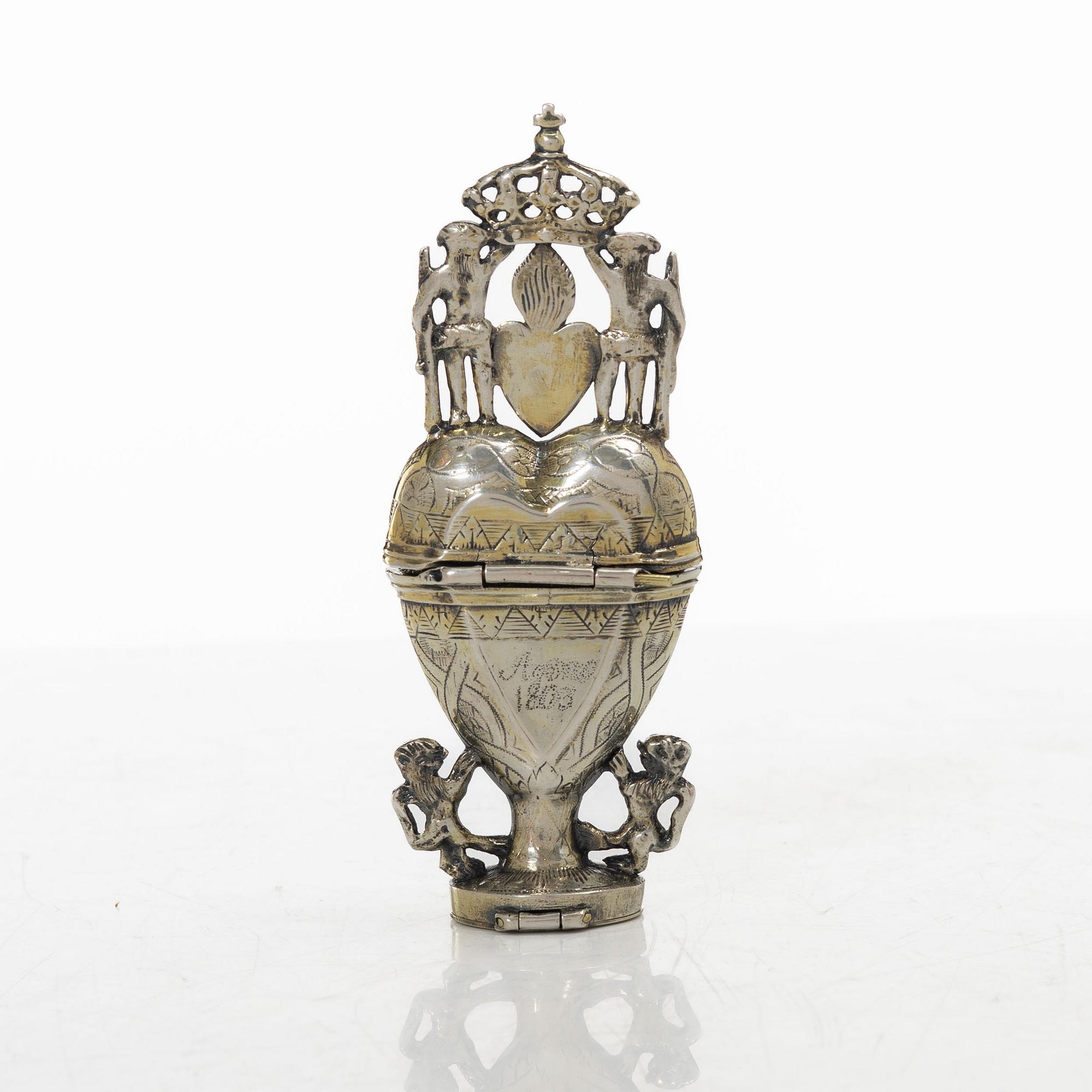 Scent box, silver, probably Denmark, dated 1803.