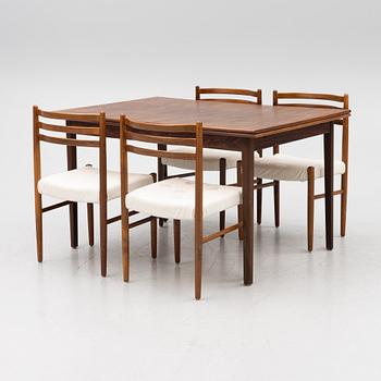 A 'Ladoga' dining table and four 'Mustang' chairs, IKEA, 1960s.