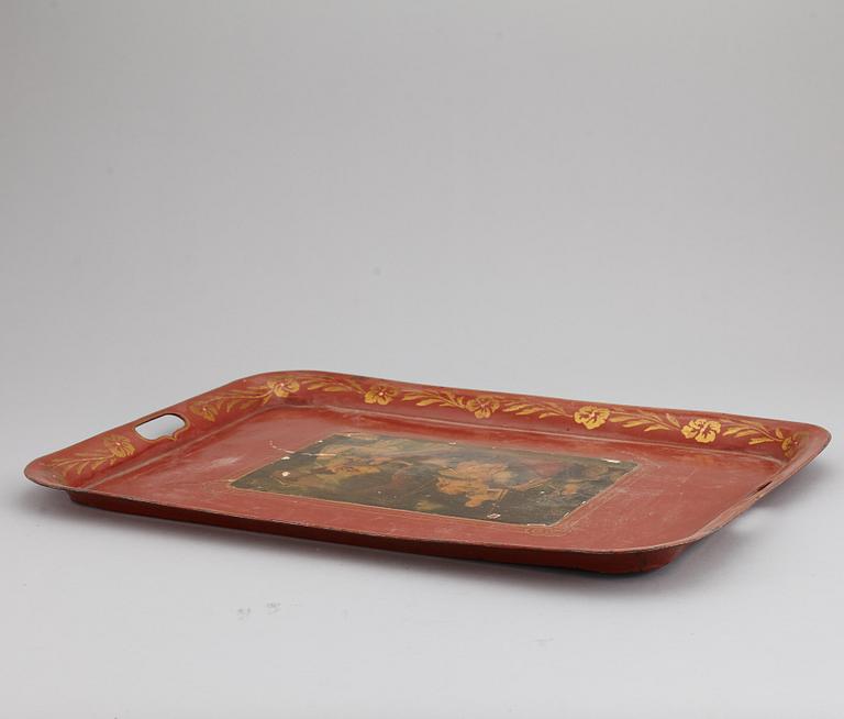 A 19th century metal tray.