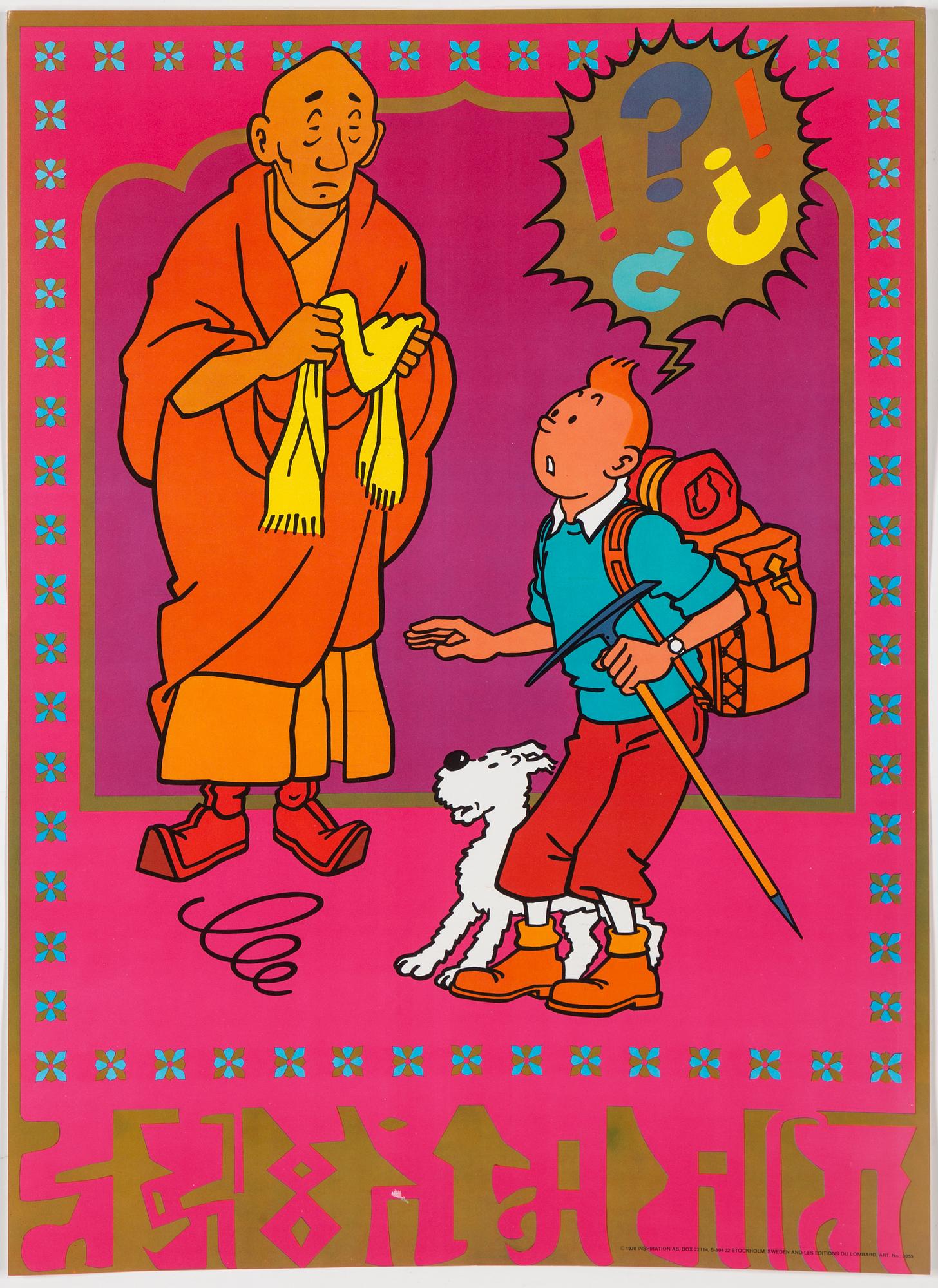 Four of Tintin posters from Inspiration AB, Stockholm, 1970.