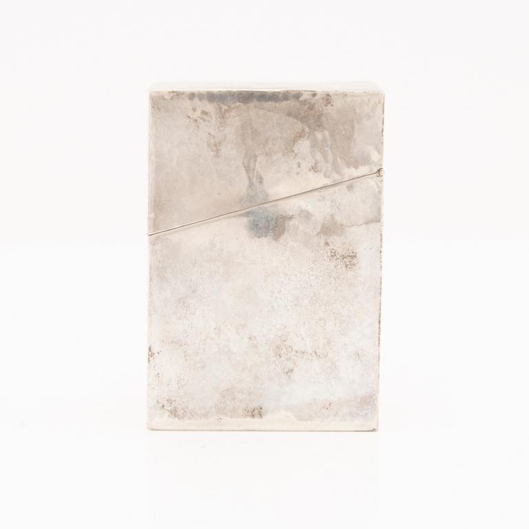 A Swedish silver cigarette case mark of CG Hallberg Stockhiolm 1919 (?) weight 233 grams.