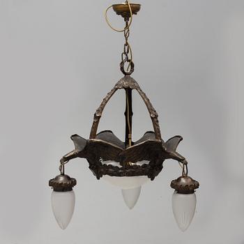 ALICE NORDIN, a 1910-/20's brass ceiling light, Böhlmarks lampfabrik.