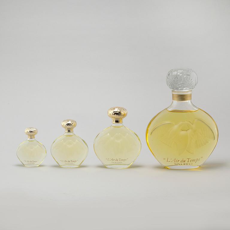 NINA RICCI, factices, "L´Air du Temps", five perfumebottles.