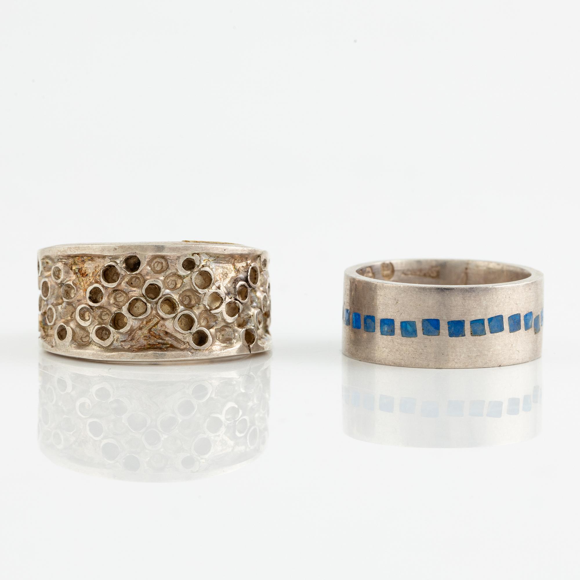 Lars Arby, six rings, silver. Gothenburg, among others, 1966 and 1976.