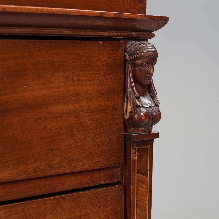 A late Gustavian mahogany and ormolu-mounted writing commode attributed to J.F. Wejssenburg (master 1795-1837).