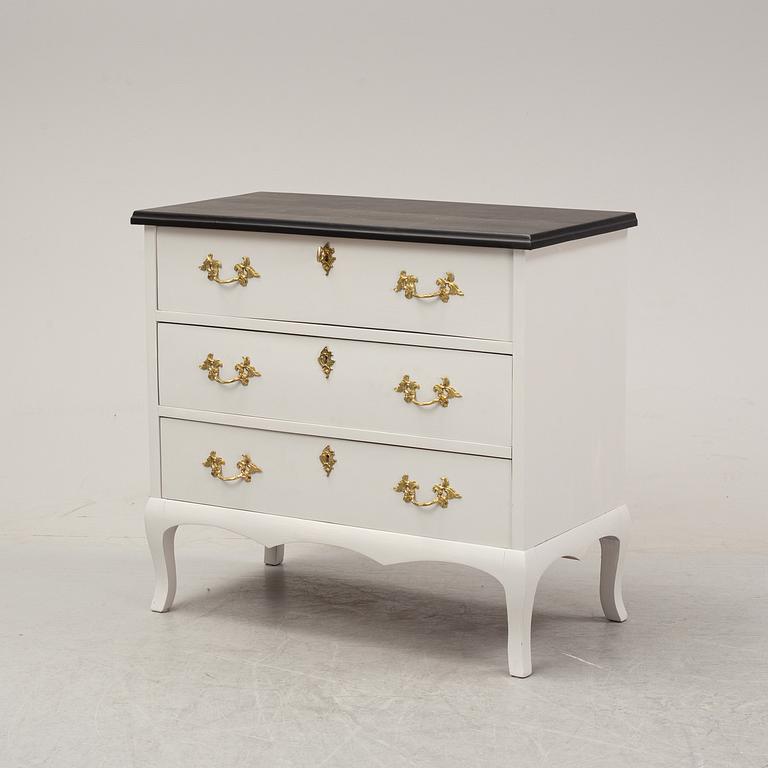 A painted chest of drawers, mid 20th Century.
