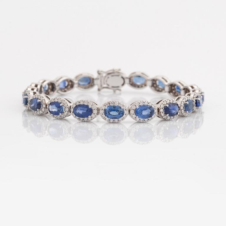 Sapphire and brilliant cut diamond bracelet.