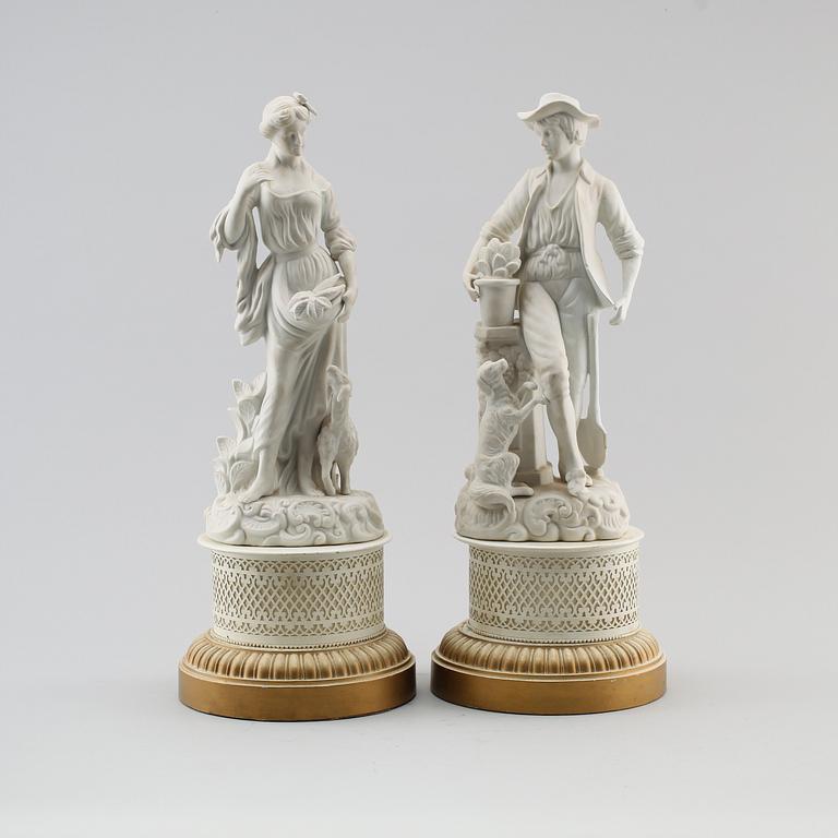 FIGURER, 1 par, parian, England, 1900-tal..